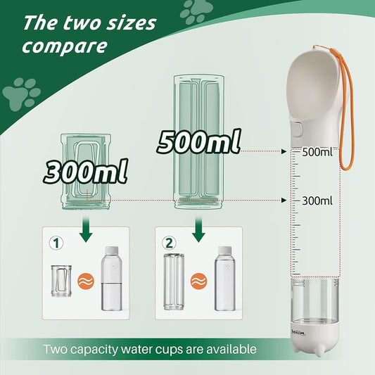 portable 3 in 1 pets water bottle