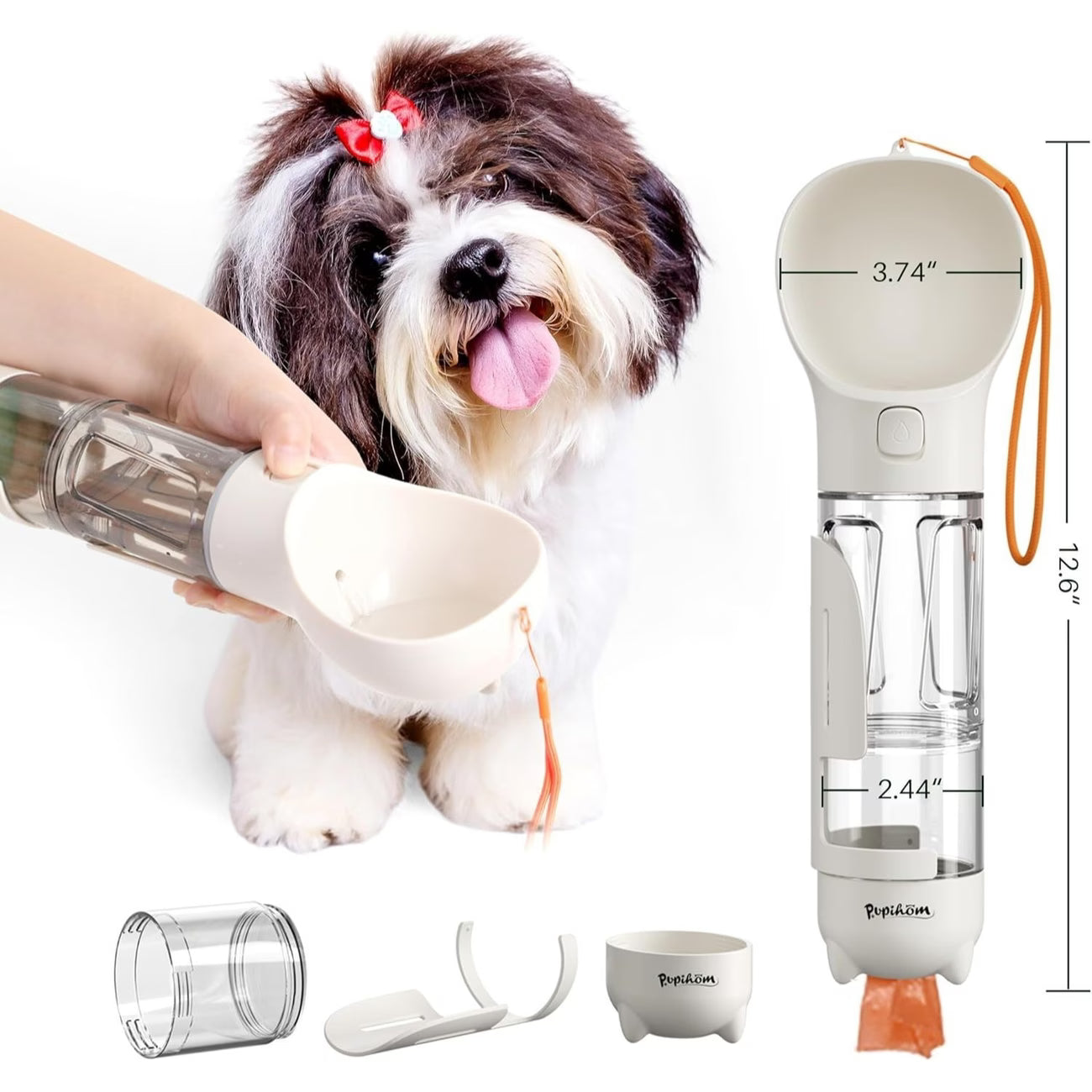 portable 3 in 1 pets water bottle